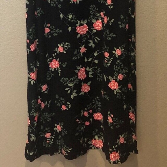 Vintage Kathy Lee Black Floral Scoop Neck Sleeveless Maxi Dress & Cardigan M - Picture 10 of 10